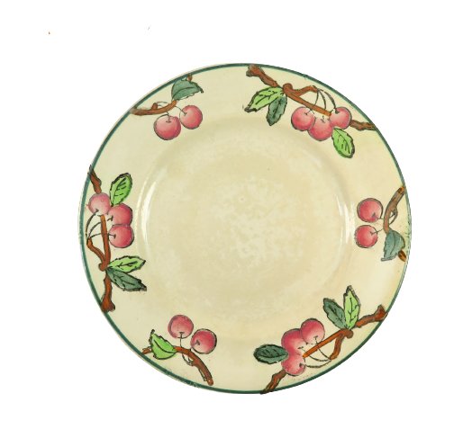 Rare plate decorated with cerises manufacture de Longwy