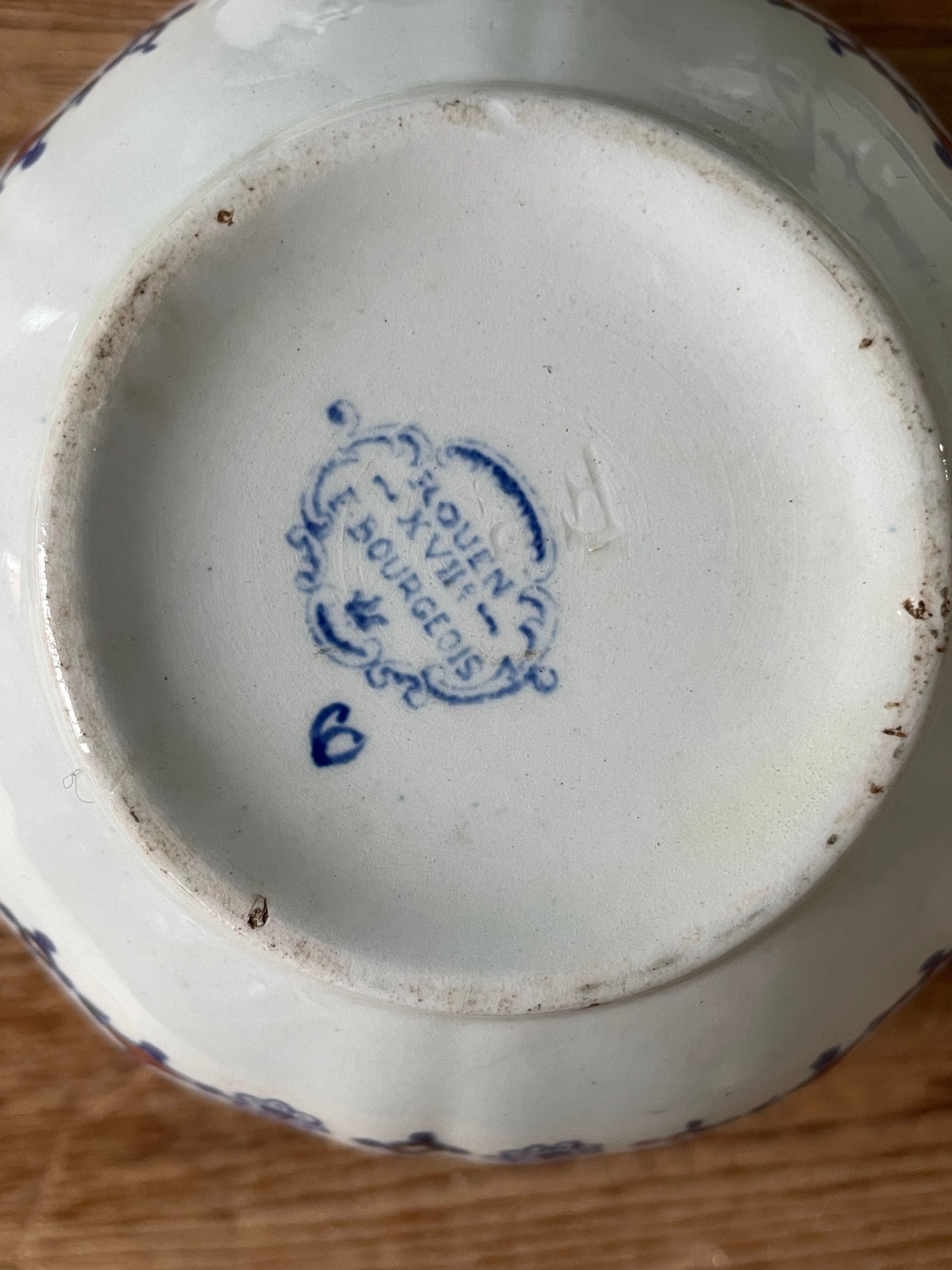 Coffee service Émile Bourgeois Grand Dépôt, décor Rouen XIXth