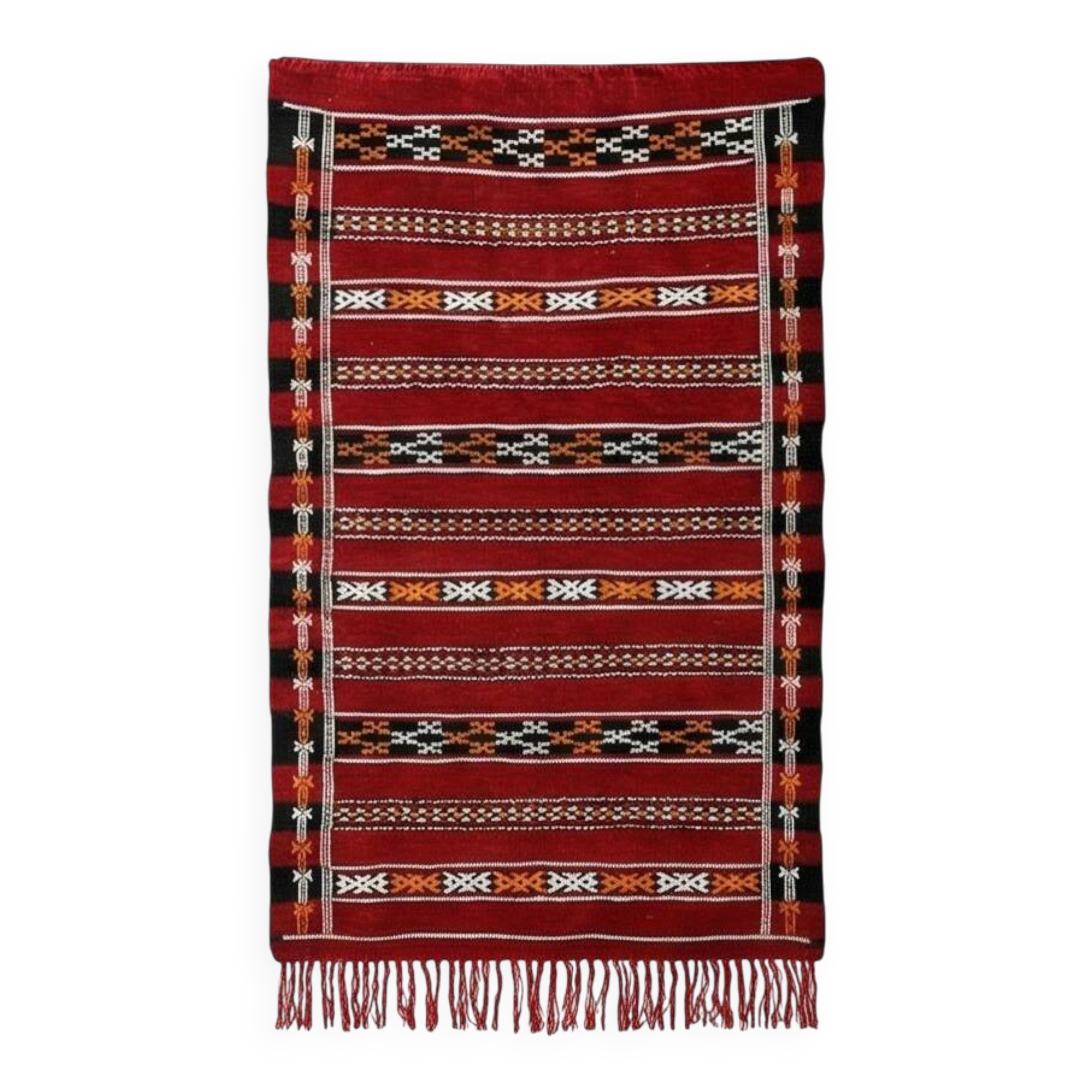 Red ethnic kilim rug, Morocco