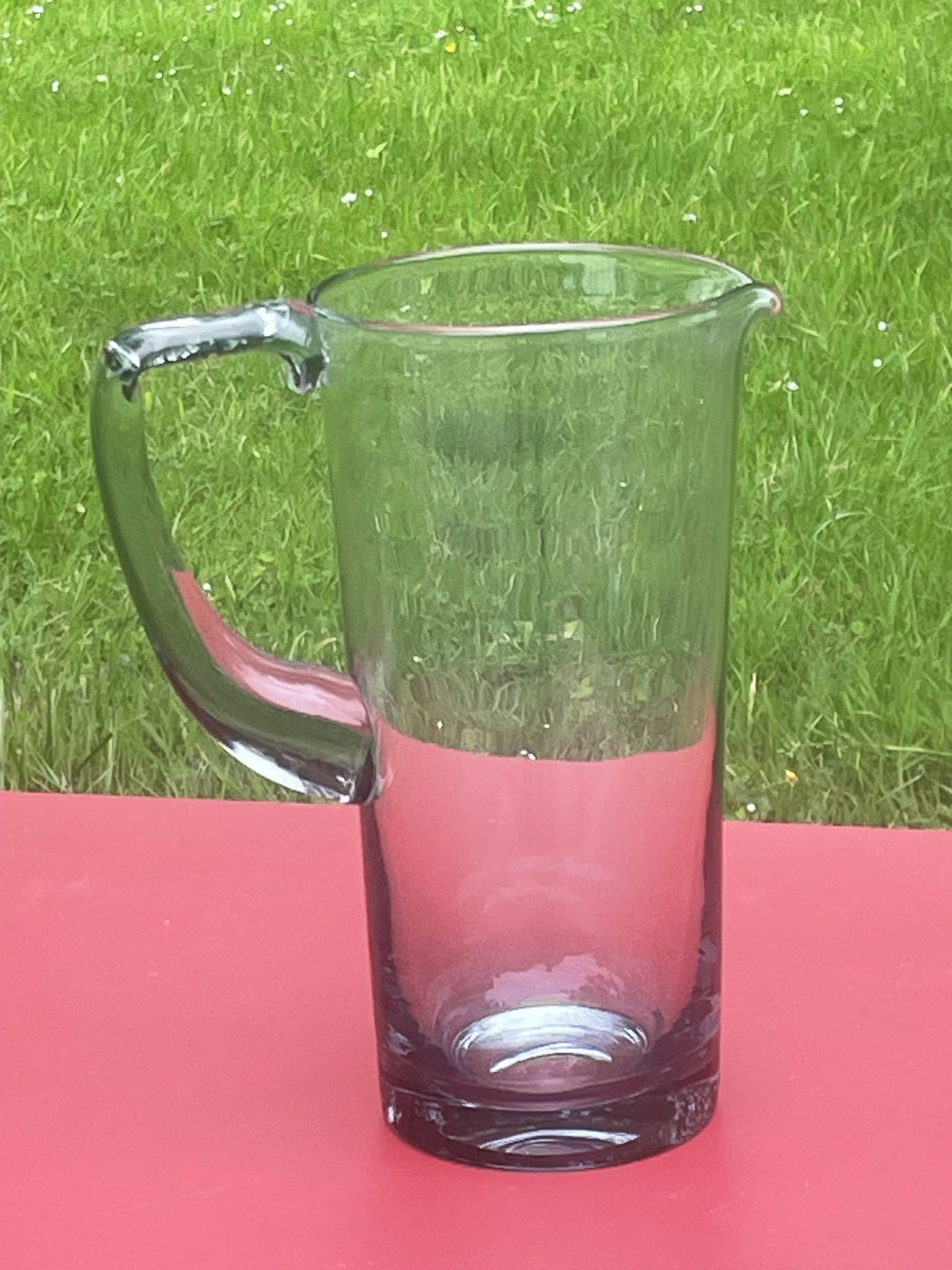 elegant water or orangeade pitcher in smoked glass from the 1970s - 25 cm