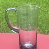 elegant water or orangeade pitcher in smoked glass from the 1970s - 25 cm