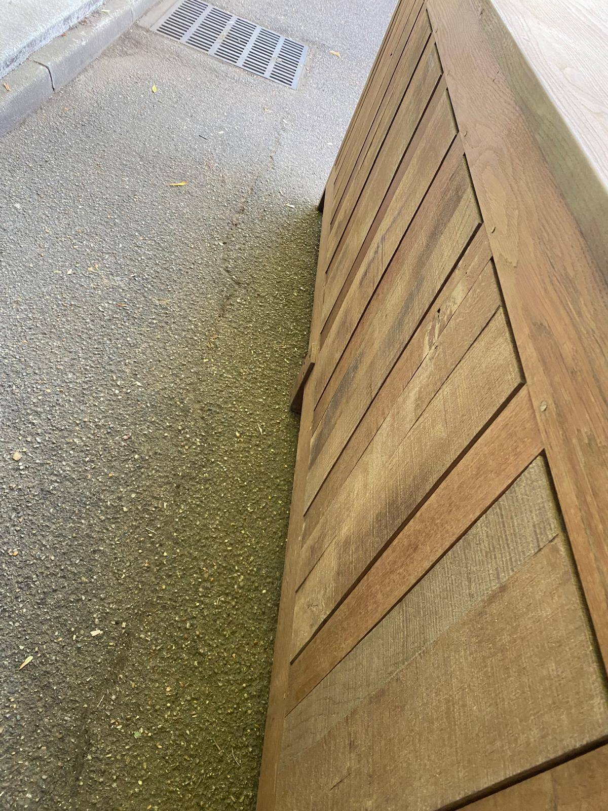 Stripped oak enfilade from 1950, 232cm.