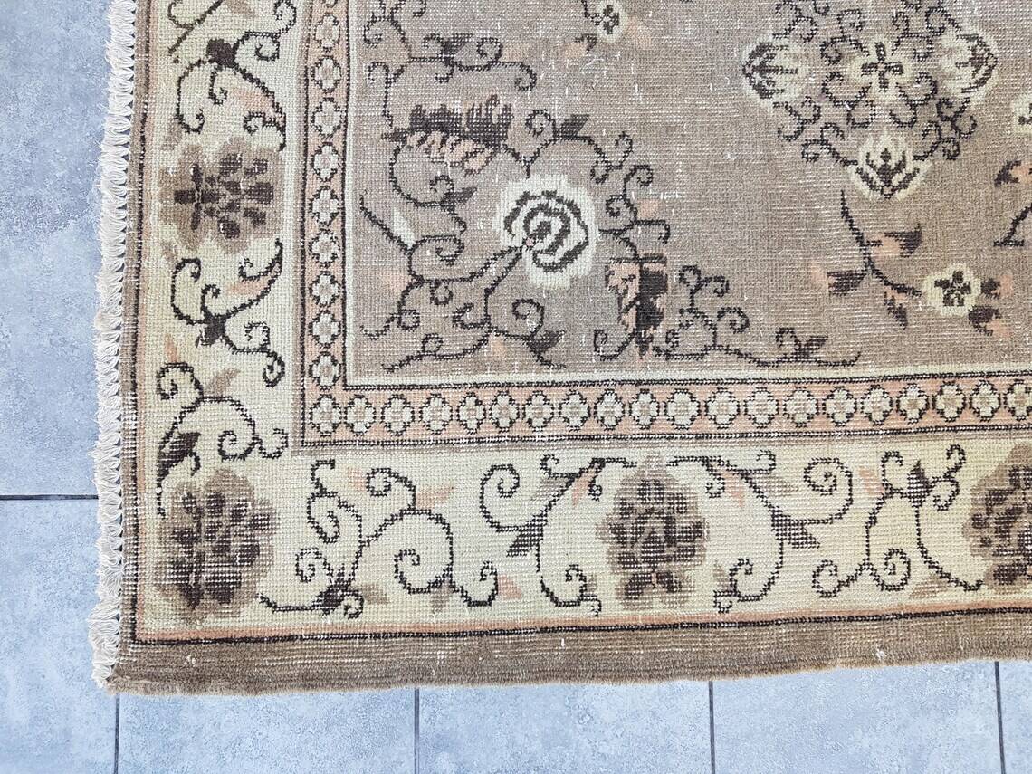Oushak Vintage Floral Handmade Rug sku882