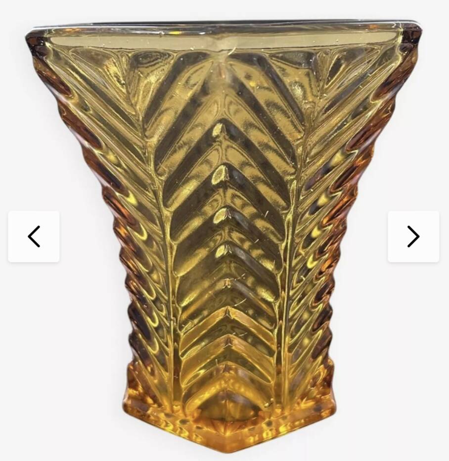 Antique amber glass vase – Art Deco style – 1950s
