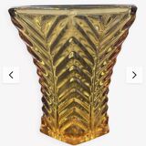 Antique amber glass vase – Art Deco style – 1950s