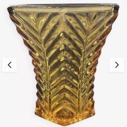 Vase ancien en verre ambré – Style Art Déco – Années 50
