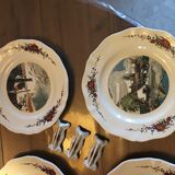 Ensemble de 6 assiettes plates & 6 portes couteaux Obernai