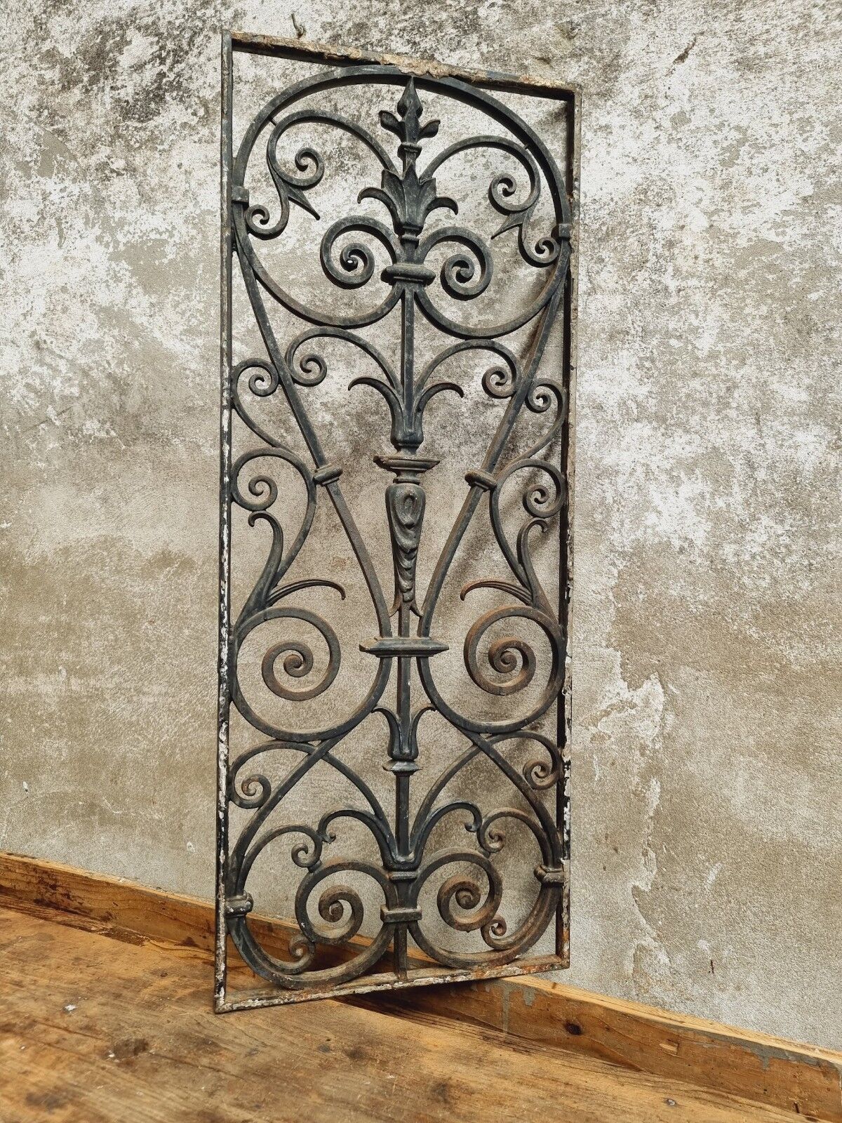 Old iron door grille window grille
