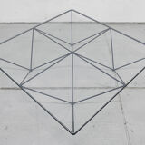 Minimalistic Paolo Piva 'Alanda' black glass coffee table for B&B Italia, 1980