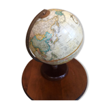 Old globe world map with arch + vintage wood base