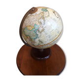 Old globe world map with arch + vintage wood base