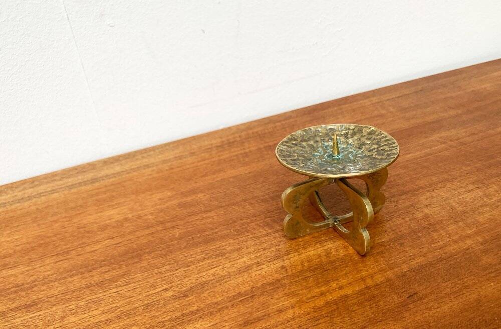 Mid-century brutalist metal candlestick, 1960s