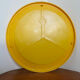 Round wall mounted mirror in yellow plastic 1970