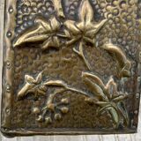 Embossed metal vase by alfred daguet, 1900 art nouveau period