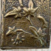 Embossed metal vase by alfred daguet, 1900 art nouveau period