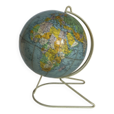 Globe terrestre vintage 1960 Girard Barrère crème - 35 cm
