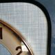 Vintage formica clock square silent wall clock "Jaz Blue"