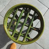 2 low bamboo stools