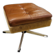 Vintage Danish Mid Century Skipper Footstool Ottoman In Cognac Leather