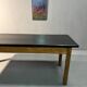 Oak farmhouse table, black top