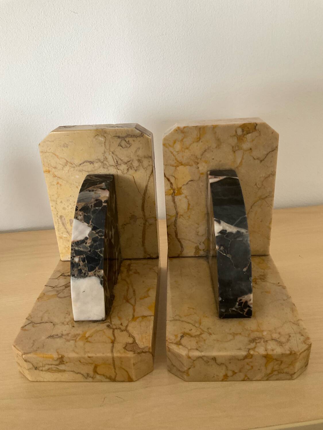 Pair of Art Deco marble bookends