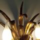 Sheaf of wheat wall lamp in gilded and patinated iron, signed lotti roberto snc.