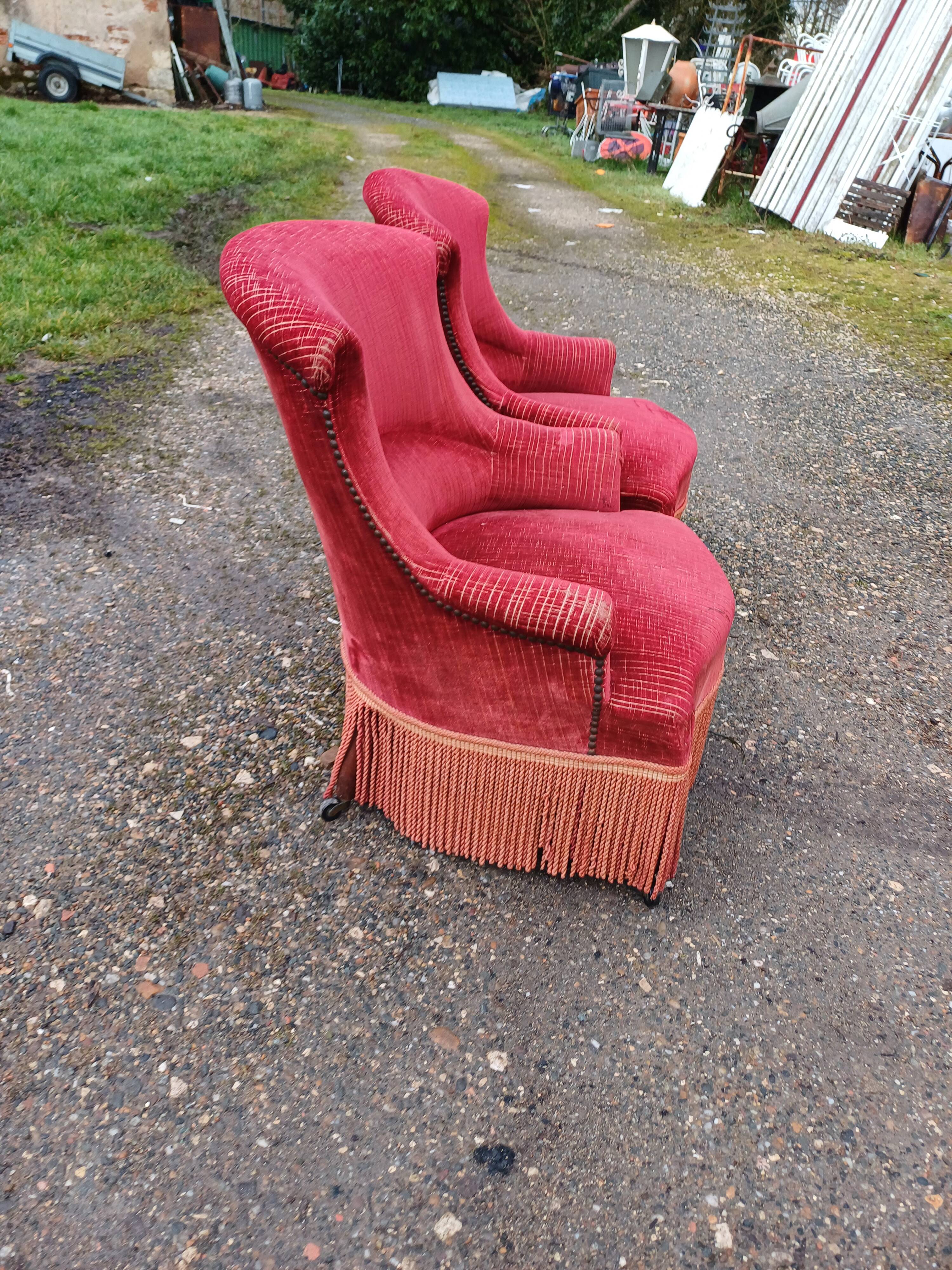 Pair of Napoleon III Frog Armchairs