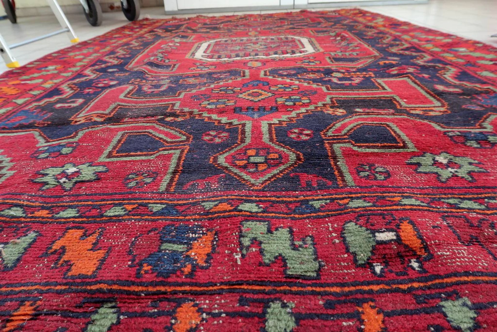 Tapis persan Hamadan antique des années 1930 160 cm x 241 cm
