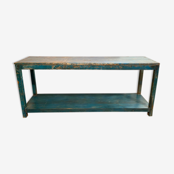 Exotic blue laqué wooden counter - Raja Provenance
