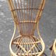 Paire de chaises et table rotin osier vintage XXème