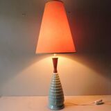 Scandinavian ceramic and teak lamp from the 60s