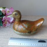 Ancienne Boite en Forme de Canard en Laiton Artisanale Fabriquée en Inde