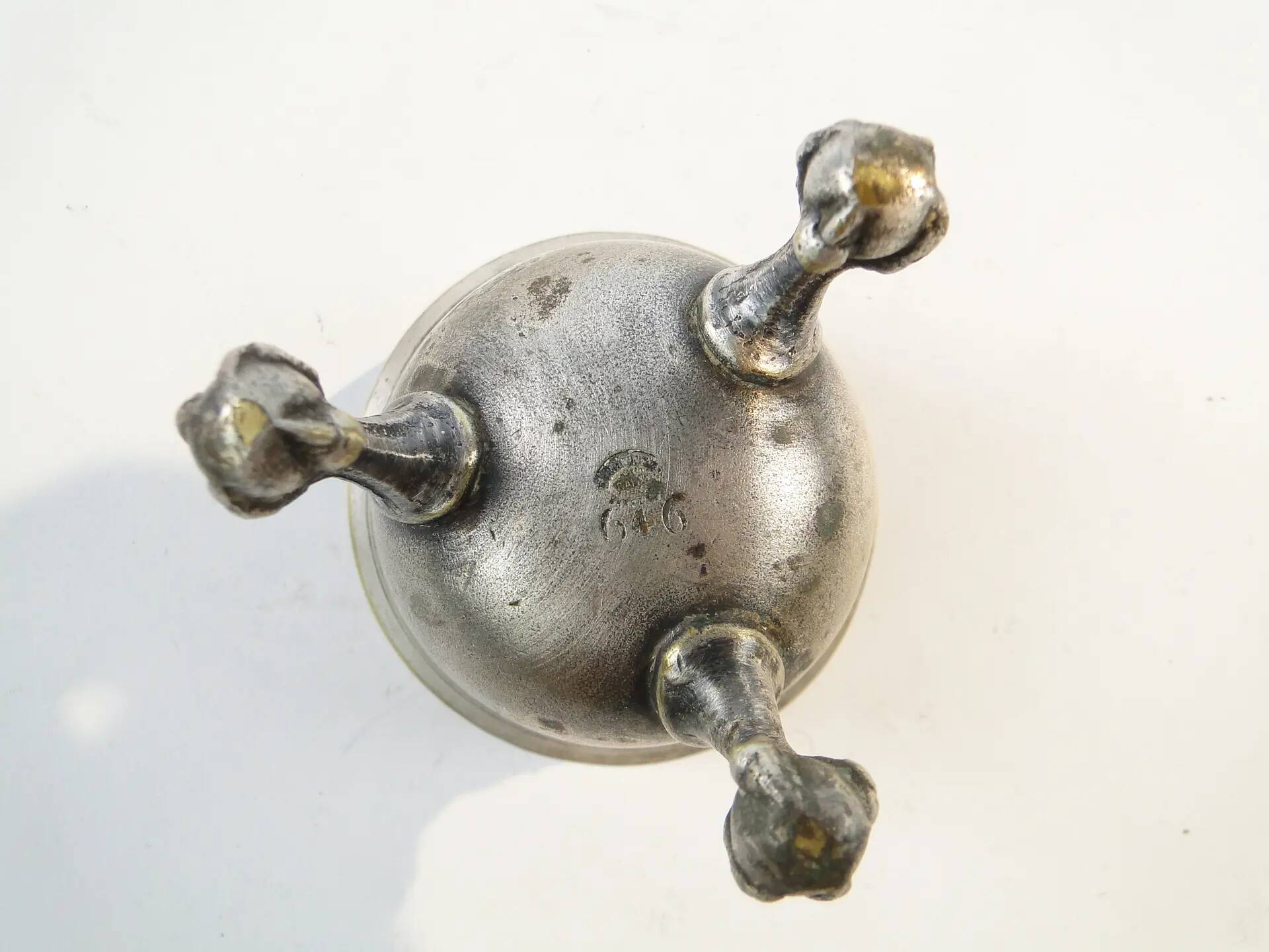 Neoclassical salt cellar, silver-plated brass, Norblin, Poland, 19th century