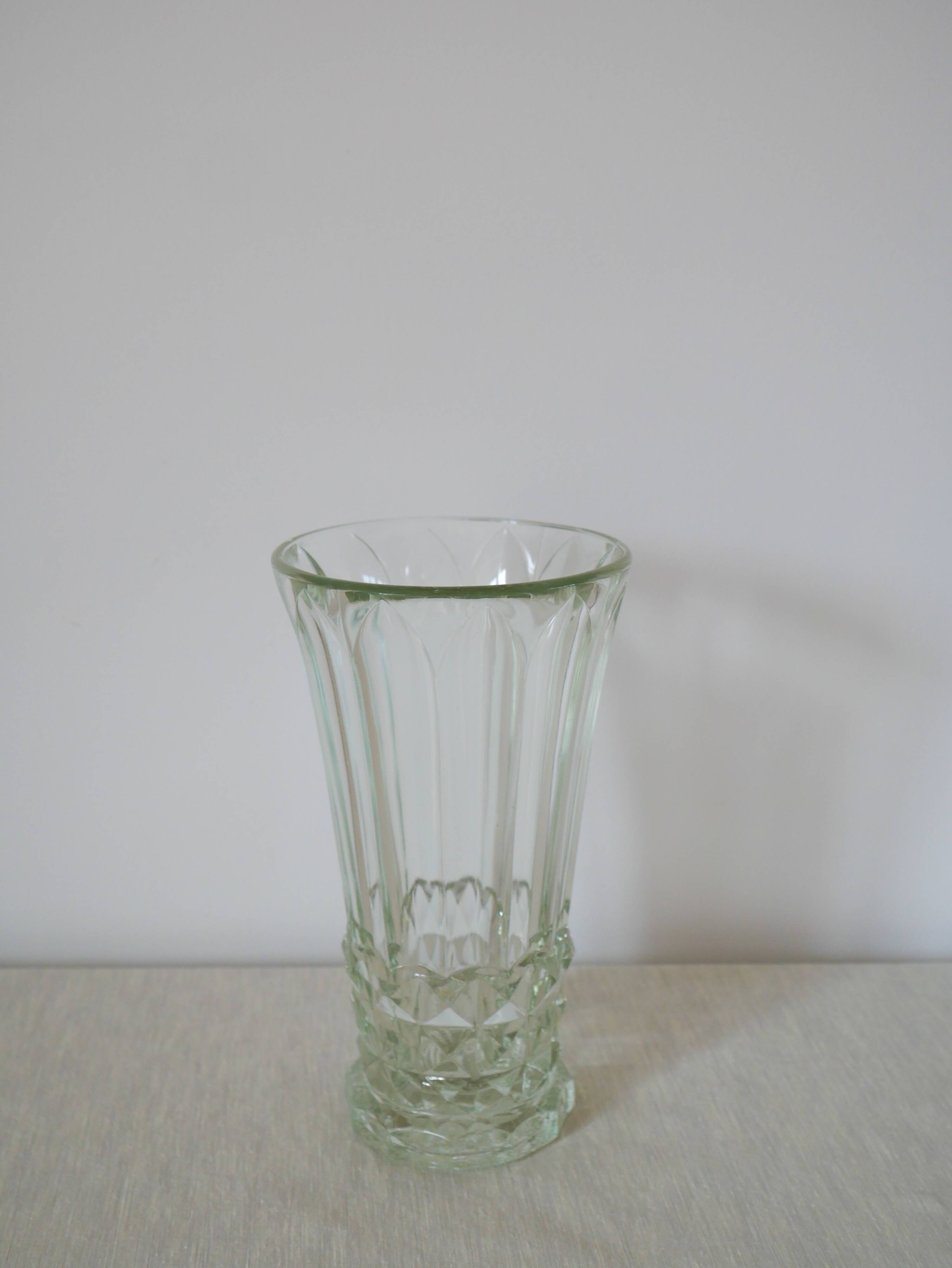 Vase en verre style art déco, 1950