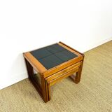 Teak and tiled nesting table