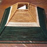 Abat-jour carré en fil de jute bistre beige et vert
