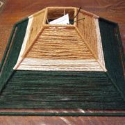Abat-jour carré en fil de jute bistre beige et vert