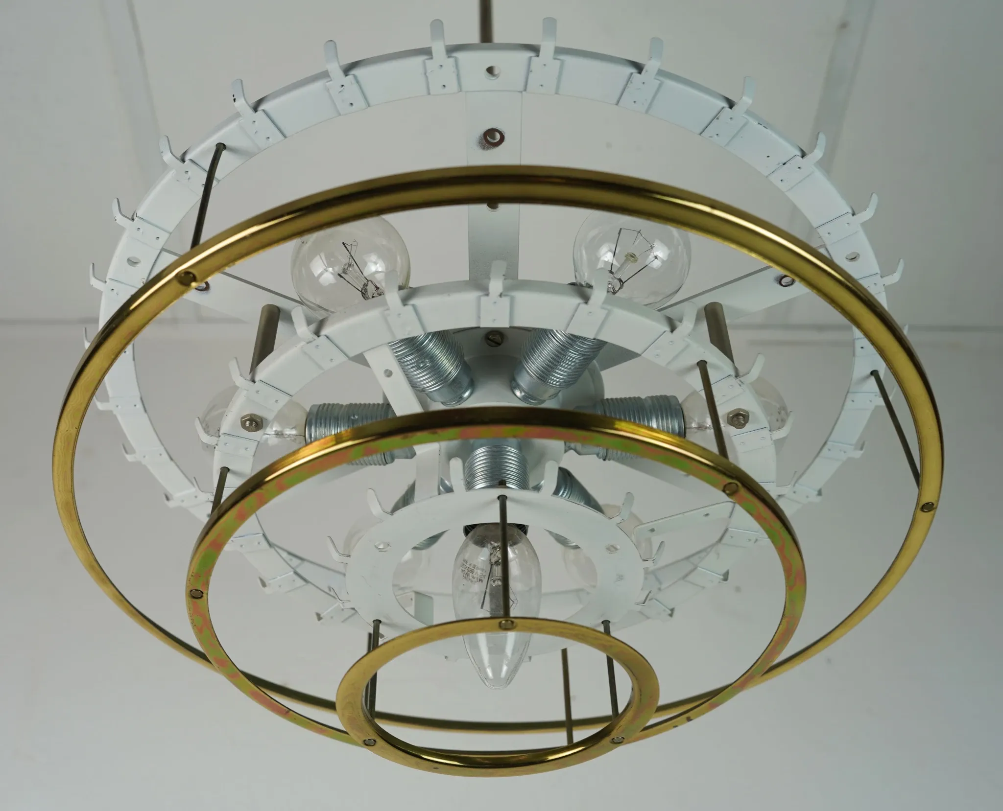 1960s vintage mid century doria ice glass CHANDELIER with 63 glass tubes