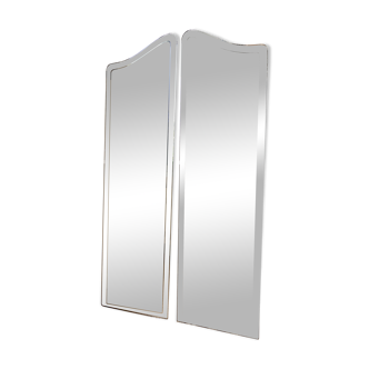 Pair of bevelled mirrors 45x158 cm