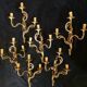 Important lot of bronze wall lights in the Louis XV rococo style.