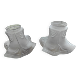 Set of 2 decorated tulips / bulbs / globes for oil lamps *3