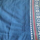 grande nappe et 11 serviettes vintage basque bleu indigo,