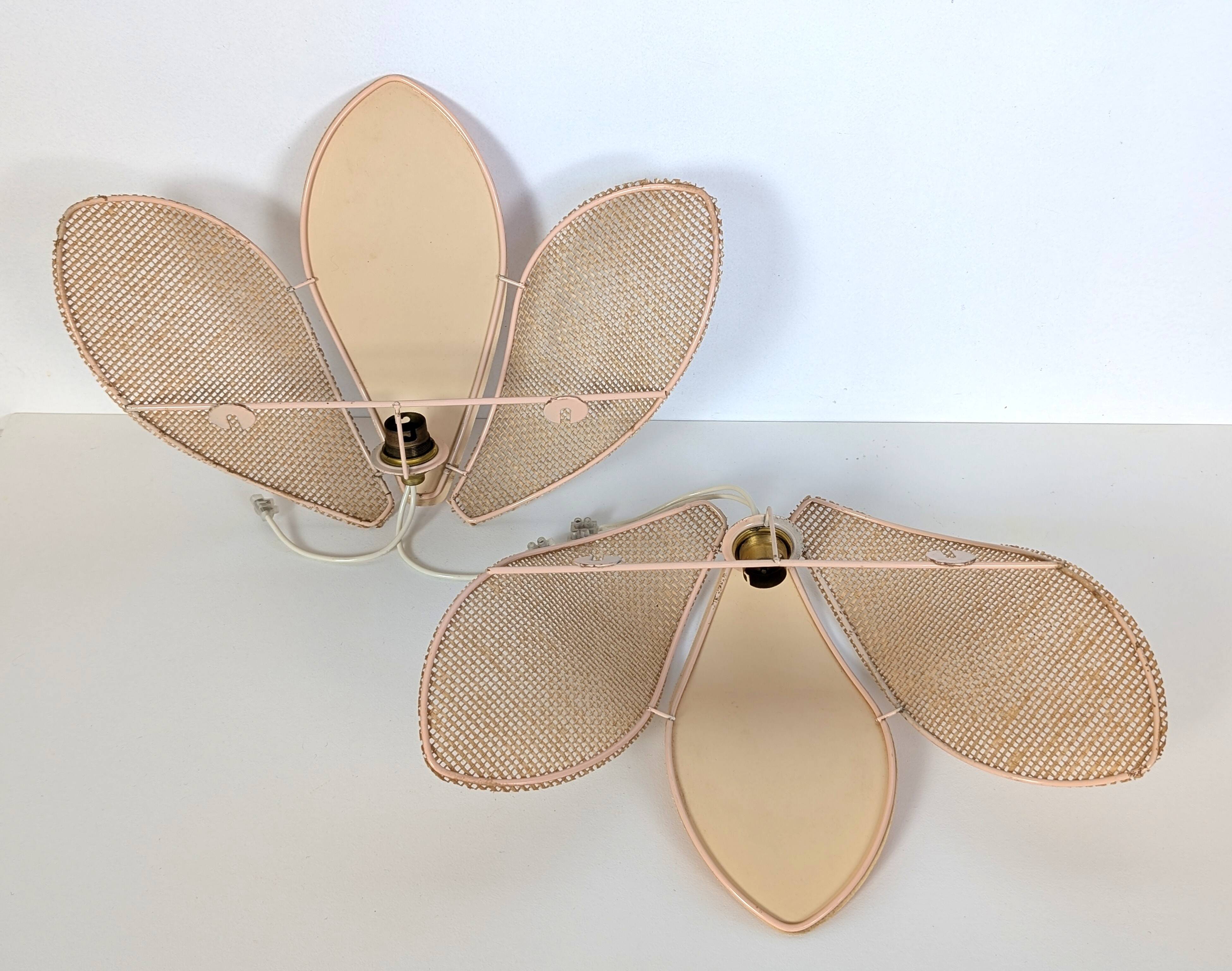 Pair of flower wall lights