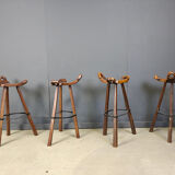 Mid-century brutalist bar stools - set of 8, 1960s