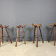 Mid-century brutalist bar stools - set of 8, 1960s