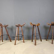 Tabourets de bar brutalistes des années 60 - ensemble de 8.