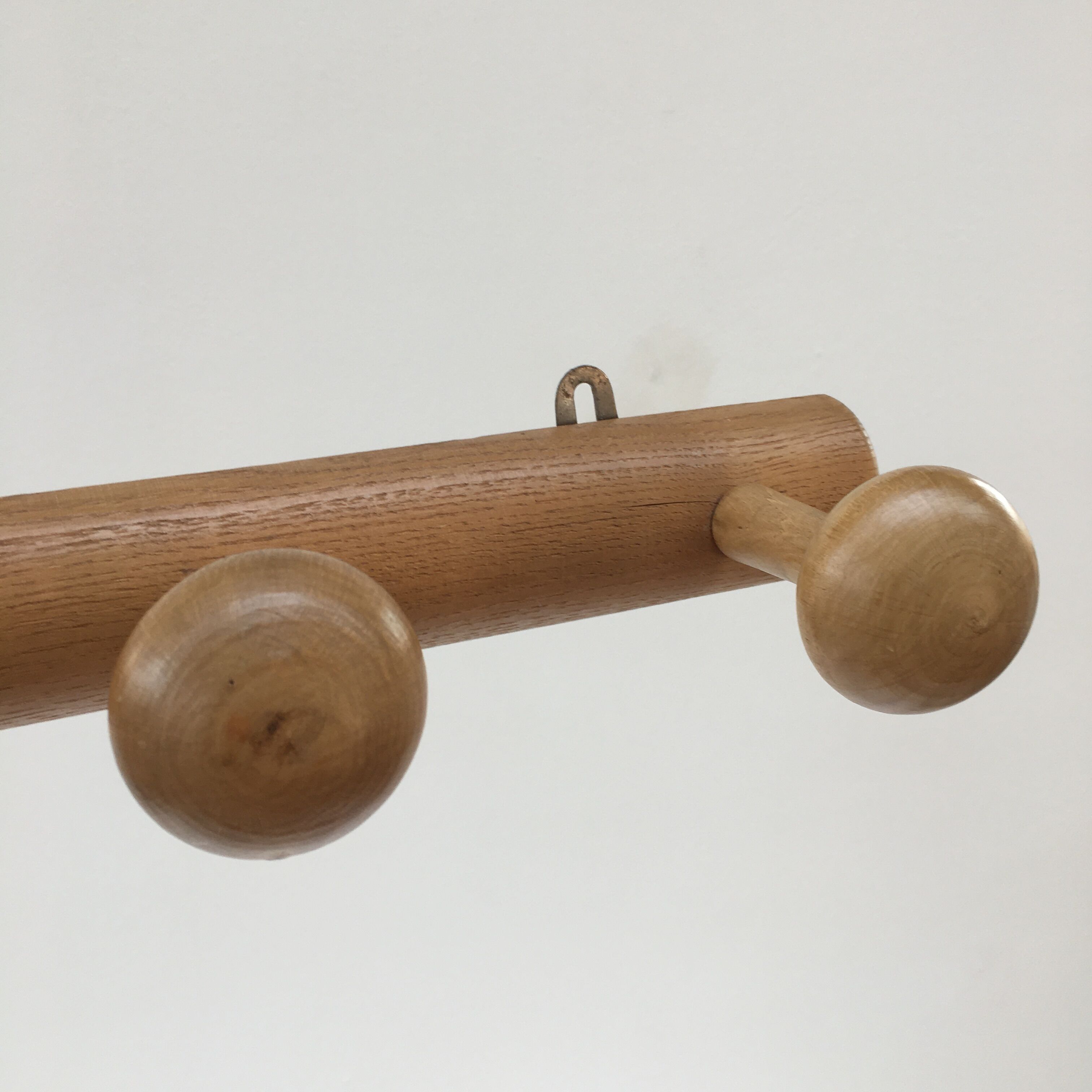 Vintage hook coat rack in solid wood