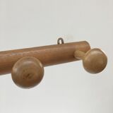 Vintage hook coat rack in solid wood