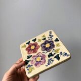 Handmade ceramic flower trivet