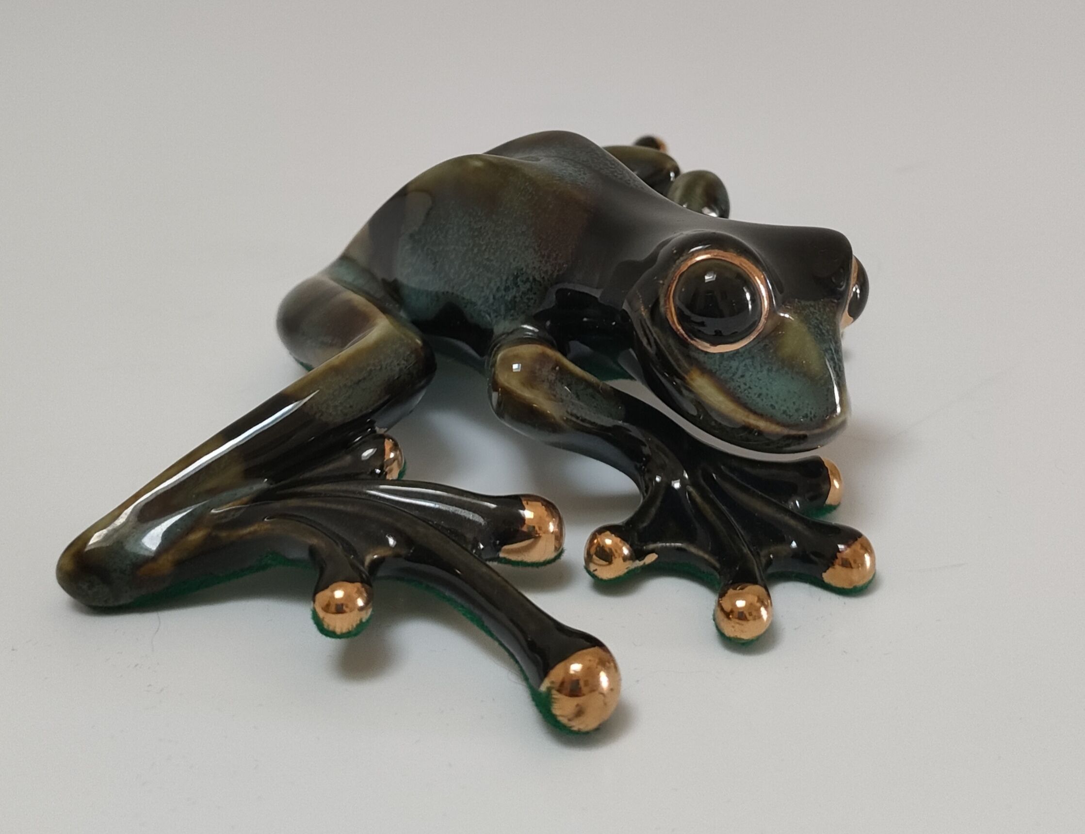 Vintage glazed ceramic tree frog